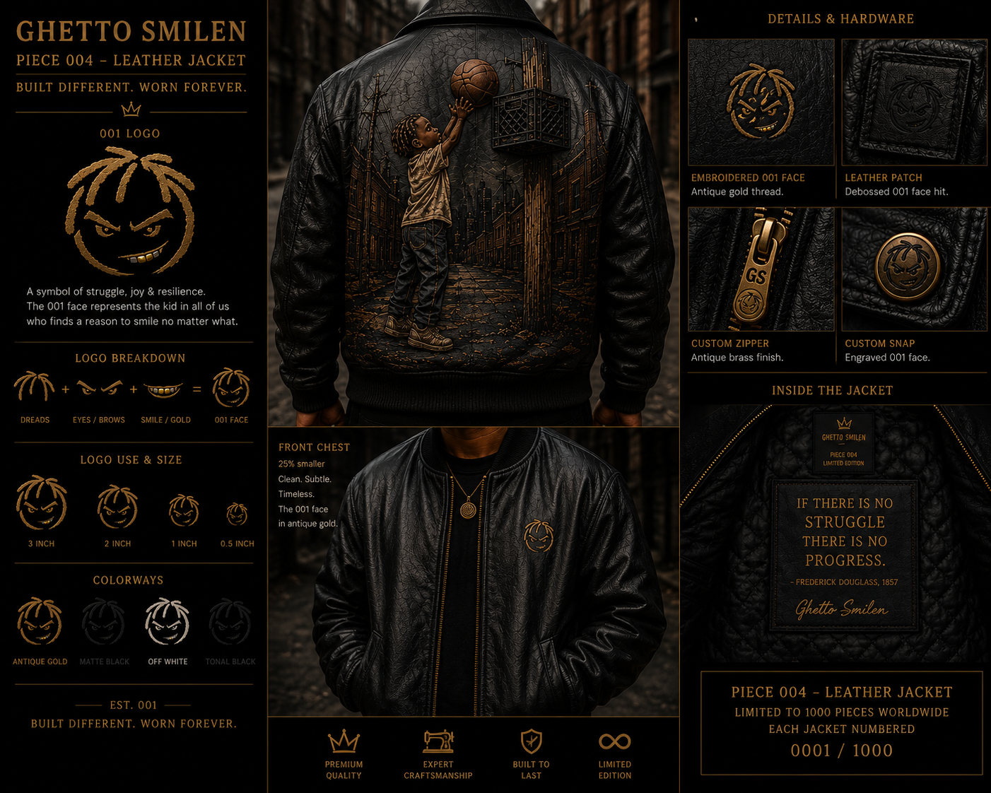 Ghetto Smilen Piece 004 Premium Leather Statement Jacket